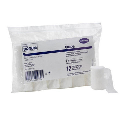 Hartmann Usa Inc, Conforming Bandage Conco  Woven Gauze 1-Ply 2 Inch X 4-1/10 Yard Roll Shape NonSterile, Count of 12 Hartmann Usa Inc