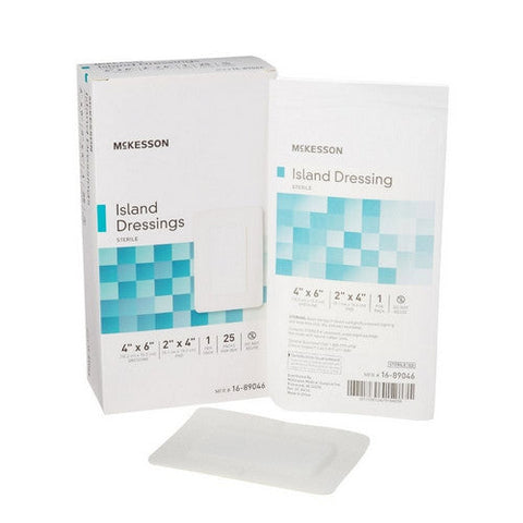 McKesson, Adhesive Dressing McKesson 4 X 6 Inch Polypropylene / Rayon Rectangle White Sterile, Count of 1 McKesson