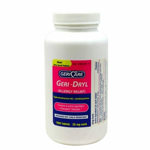 McKesson, Allergy Relief Geri-Care 25 mg Strength Tablet 1000 per Bottle, Count of 1 McKesson