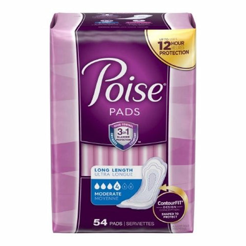 Poise, Bladder Control Pad Poise  12.20 Inch Length Moderate Absorbency Absorb-Loc  Core One Size Fits Most, Case Of 2 Poise