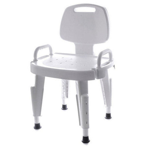 Maddak, Shower Bench Maddak Removable Arm Plastic Frame With Backrest 16 to 21 Inch Height, Count of 1 Maddak