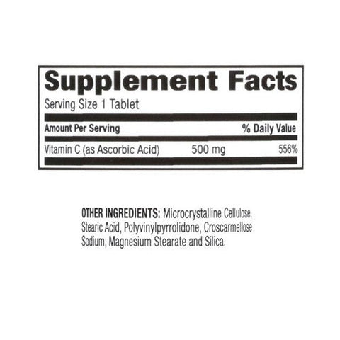 Major Pharmaceuticals, Vitamin C Ascorbic Acid, 500 Mg, 100 Tabs Major Pharmaceuticals