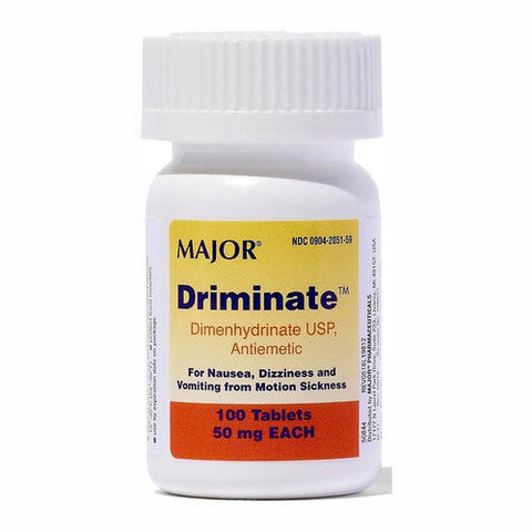 Major Pharmaceuticals, Driminate Motion Sickness, 50 MG, 100 Tabs Major Pharmaceuticals