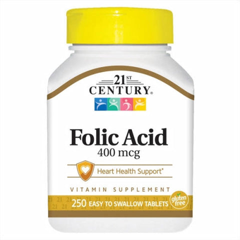 21st Century, Folic Acid, 400 mcg, 250 Tabs 21st Century