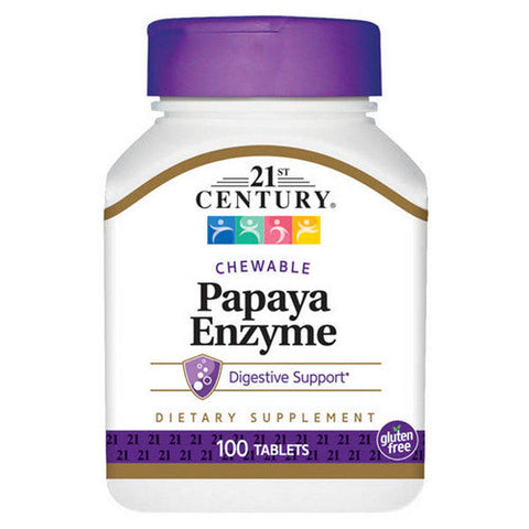 21st Century, Papaya Enzyme Chewable, 100 Tabs 21st Century