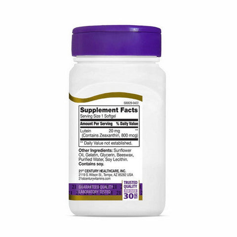21st Century, Lutein, 200 Mg, 60 Softgels 21st Century