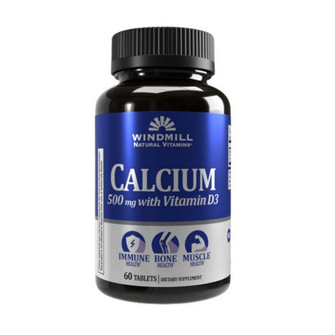 Windmill Health, Oyster Shell Calcium with Vitamin D, 500mg, 60 Tabs Windmill Health