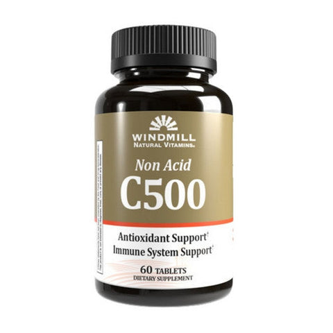 Windmill Health, Vitamin C Non-Acid, 500mg, 60 Tabs Windmill Health