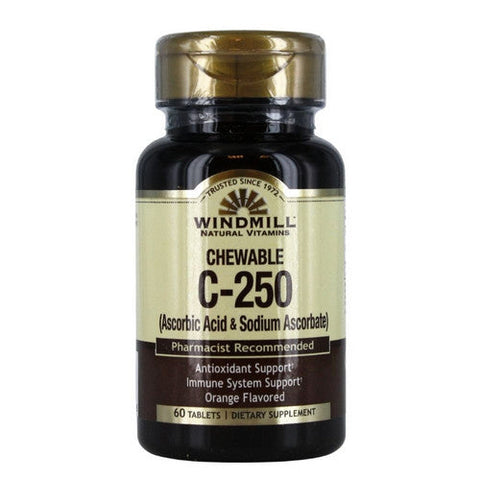 Windmill Health, Viatmn C Chewable, 250 mg, Tangerine Flavored 60 Tabs Windmill Health
