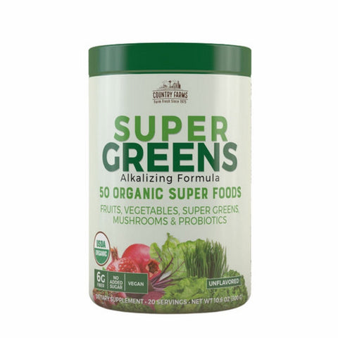 Super Greens Powder Natural 10.06 Oz by Country Farms