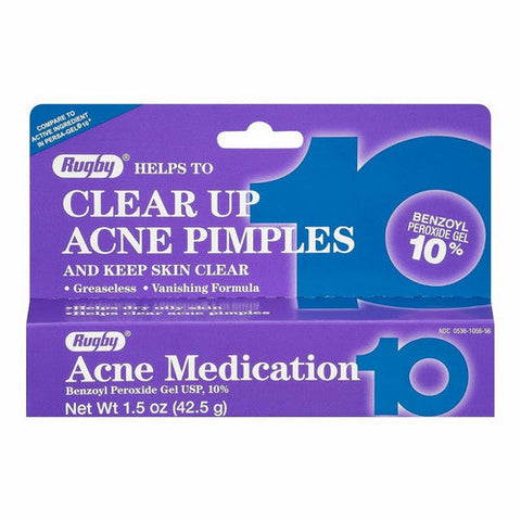 Rugby, Acne Medication Benzoyl Peroxide 10% Gel, 1.5 Oz Rugby