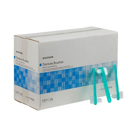McKesson, Denture Brush 2 Sided Bristle Green, Case Of 10 McKesson