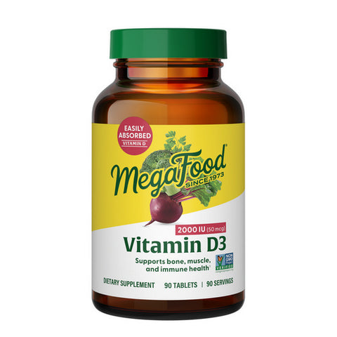 MegaFood, Vitamin D3, 2000 IU, 90 Tabs MegaFood