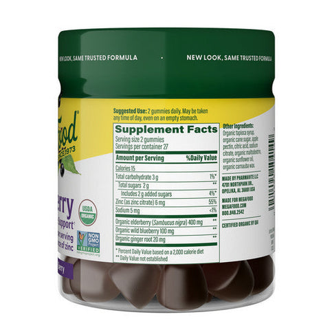 MegaFood, Elderberry Immune Support, Berry, 54 Gummies MegaFood