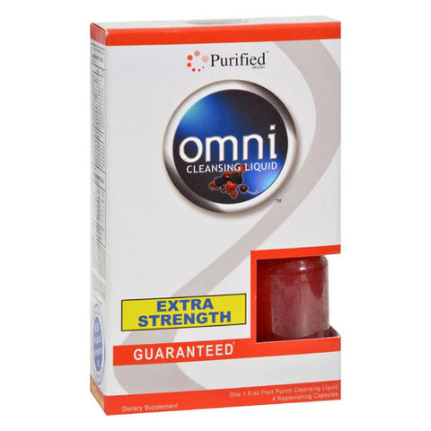 Omni, Cleansing Liquid Extra Strength Fruit Punch, 1 Oz + 4 Cap Omni