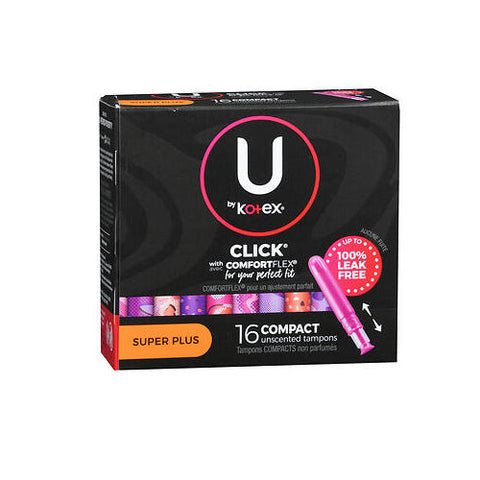 U By Kotex, Click Compact Tampons Super Plus Unscented, 16 Each, Unscented U By Kotex