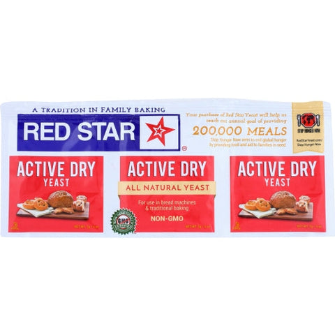 Red Star, Yeast Active Dry Env 3Pk, Case of 18 X 0.75 Oz Red Star