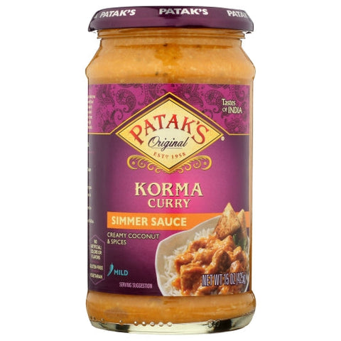 Patak's, Mild Korma Curry Simmer Sauce, 15 Oz(Case Of 6) Patak's