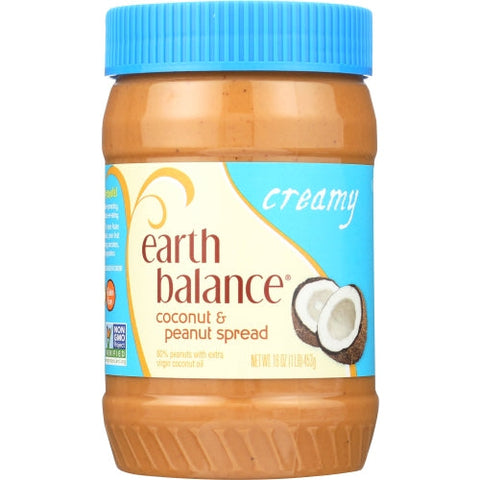 Earth Balance, Peanut Bttr Crmy Ccnut, Case of 12 X 16 Oz Earth Balance