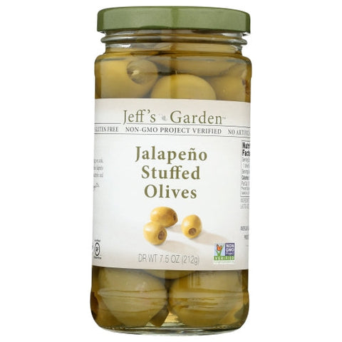 Jeff's GardenPatak, Jalapeno Stuffed Olives, 7.5 Oz(Case Of 6) Jeff's GardenPatak
