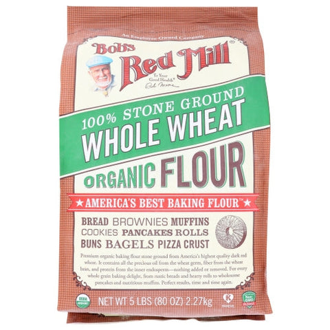 Bobs Red Mill, Flour Whl Wht Org, Case of 8 X 5 lb Bobs Red Mill