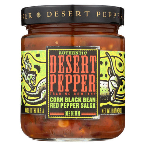 Desert Pepper, Corn Black Bean Roasted Red Pepper Salsa, Case of 6 X 16 Oz Desert Pepper