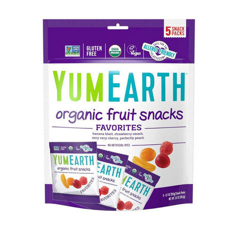 YumEarth, Organic Fruit Snacks Banana Cherry Peach And Strawberry, 3.5 Oz (Case of 12) YumEarth
