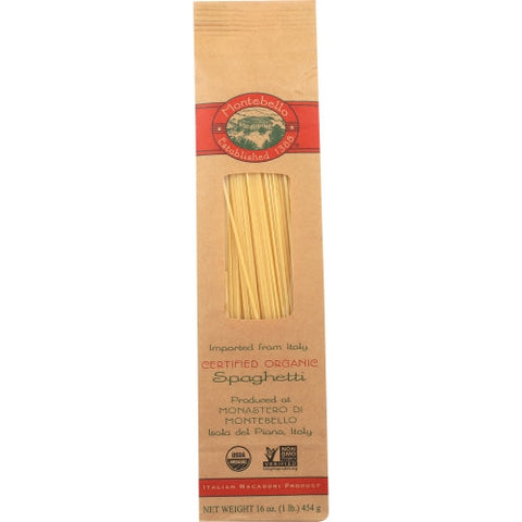 Montebello, Organic Pasta Spaghetti, 16 Oz(Case Of 12) Montebello
