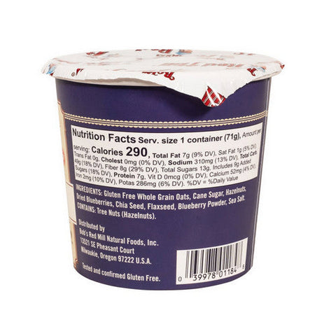 Bobs Red Mill, Oatmeal Cup Hazlenut Blueberry, 2.5 Oz(Case Of 12) Bobs Red Mill