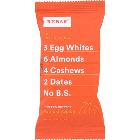 Rxbar, Bar Protein Pmpkn Spice, Case of 12 X 1.83 Oz Rxbar
