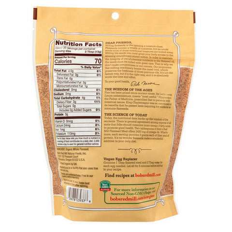 Bobs Red Mill, Organic Flaxseed Meal, 16 Oz(Case Of 4) Bobs Red Mill