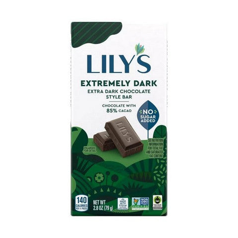 Lilys Sweets, Sweets 85% Extremely Dark Chocolate Bar, 2.8 Oz(Case Of 12) Lilys Sweets