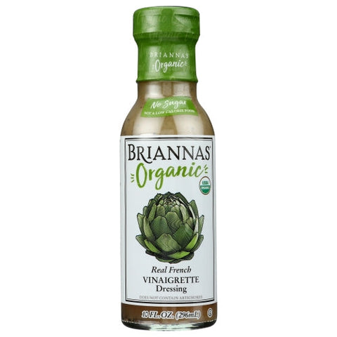 Briannas, Organic Vinaigrette Dressing Real French, 10 Oz(Case Of 6) Briannas