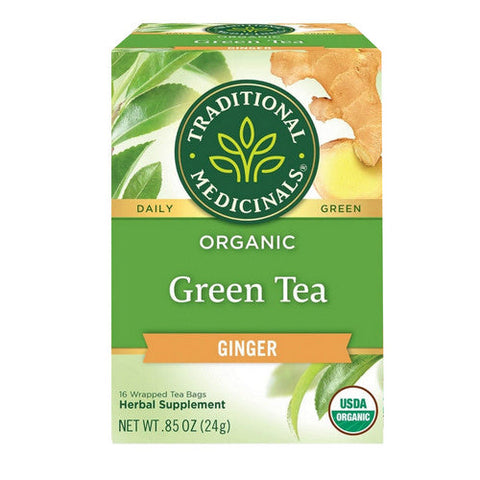 Traditional Medicinals, Organic Green Tea Ginger, 16 Bags Traditional Medicinals