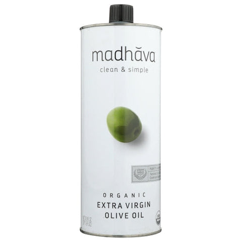 Madhava Honey, Oil Olive Xtra Virgin, Case of 6 X 1 Liter Madhava Honey