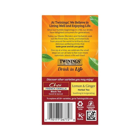 Twinings Tea, Tea Chai Ultra Spice, 20 Bags(Case Of 6) Twinings Tea