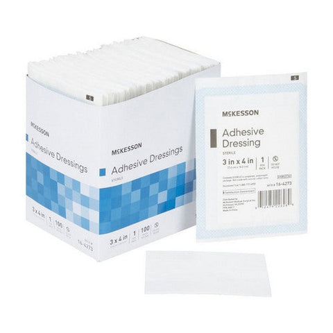 McKesson, Island Dressing 3 X 4 Inch Rectangle Sterile 16-4273, Box Of 100 McKesson
