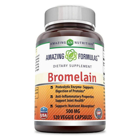 Amazing Nutrition, Amazing Formulas Bromelain, 500 mg - 2400 GDU, 120 Veg Caps Amazing Nutrition