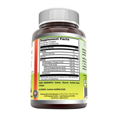 Amazing Nutrition, Amazing Omega Krill Oil, 1000 mg, 120 Softgels Amazing Nutrition