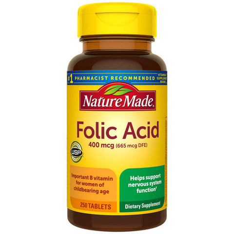 Nature Made, Folic Acid, 400 mcg, 250 Tabs Nature Made
