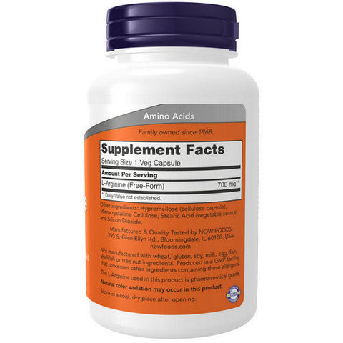 Now Foods, L-Arginine, 700 mg, 180 Veg Caps Now Foods