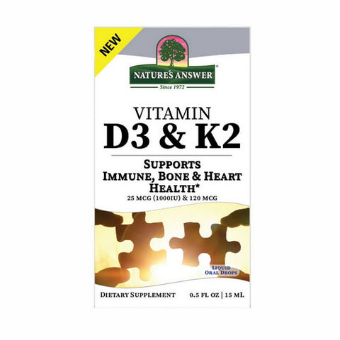 Nature's Answer, Vitamin D3 And K2 Drops, 0.5 Oz Nature's Answer