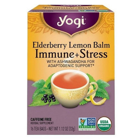 Yogi, Elderberry Lemon Balm Immune + Stress, 16 Bags Yogi
