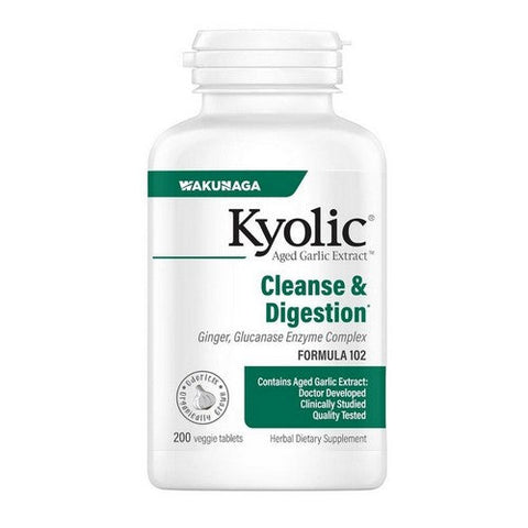 Kyolic, Aged Garlic Extract Cleanse And Digestion Formula 102, 200 Veg Tabs Kyolic