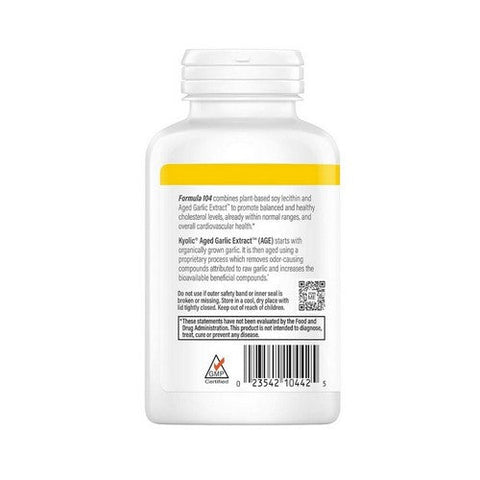 Kyolic, Aged Garlic Extract Cholesterol Health With Lecithin Formula 104, 200 Caps Kyolic
