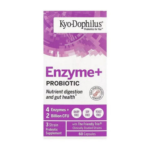 Kyolic, Kyo-Dophilus Probiotics Plus Enzymes Digestive Support, WITH ENZYMES, 60 CAP