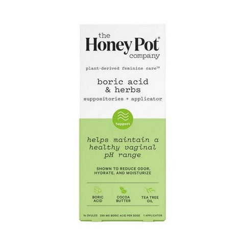 The Honey Pot, Boric Acid And Herbs Suppositories Plus Applicator, 14 Count The Honey Pot