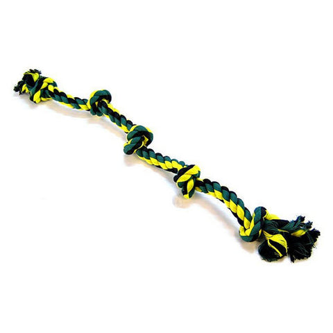 Flossy Chews Colored 5 Knot Tug Rope X-Large (3' Long) by Mammoth Pet Products