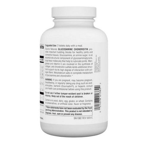 Source Naturals, Glucosamine Chondroitin, Extra Strength 120 Tabs Source Naturals