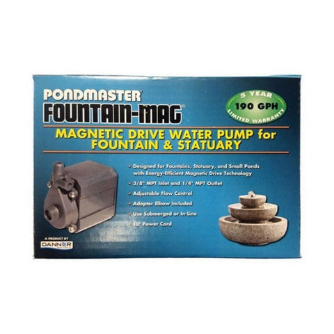 Pondmaster Pond-Mag Magnetic Drive Water Pump Black Model 1.9 (190 GPH) by Danner